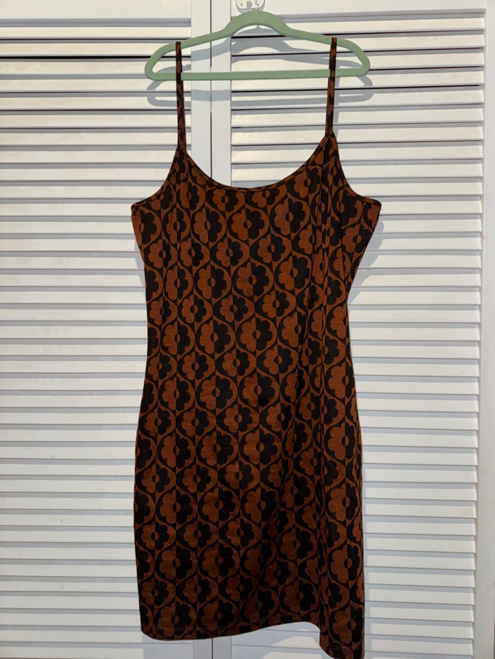 Derek Heart Brown Patterned Slip Mini Dress